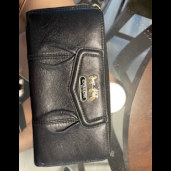 Coach Handbags - Coach Black Wallet with pale pink interior